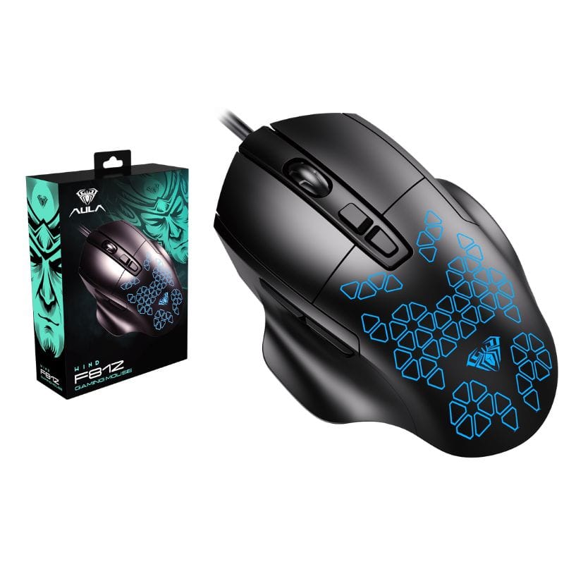 AULA F812 Wired RGB 7-Marco Keys 7200 DPI Gaming Mouse