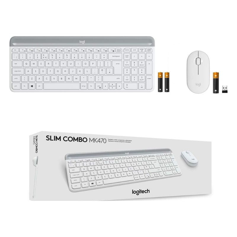 Logitech MK470 Slim Wireless Combo Keyboard and Mouse – White