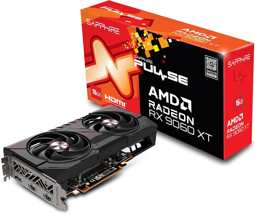 Sapphire PULSE AMD Radeon RX 9060 XT 16GB Graphics Card – Black