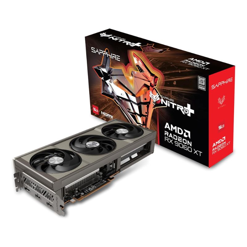 Sapphire Nitro + AMD Radeon RX 9060 XT Gaming OC 16GB GDDR6 Graphics Card