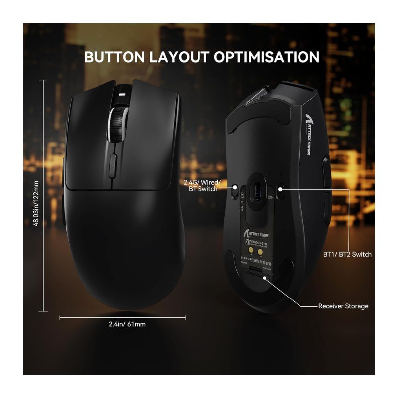 ATTACK SHARK X1 Tri-mode Gaming Mouse