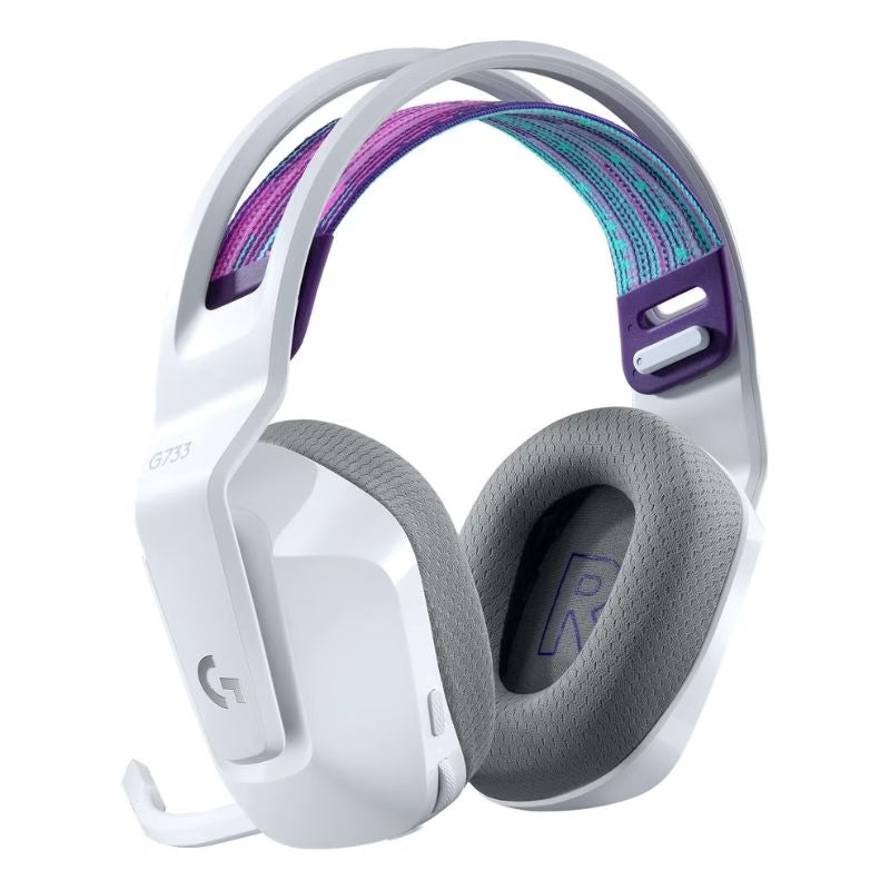 سماعة الألعاب اللاسلكية Logitech G733 LIGHTSPEED RGB – أبيض