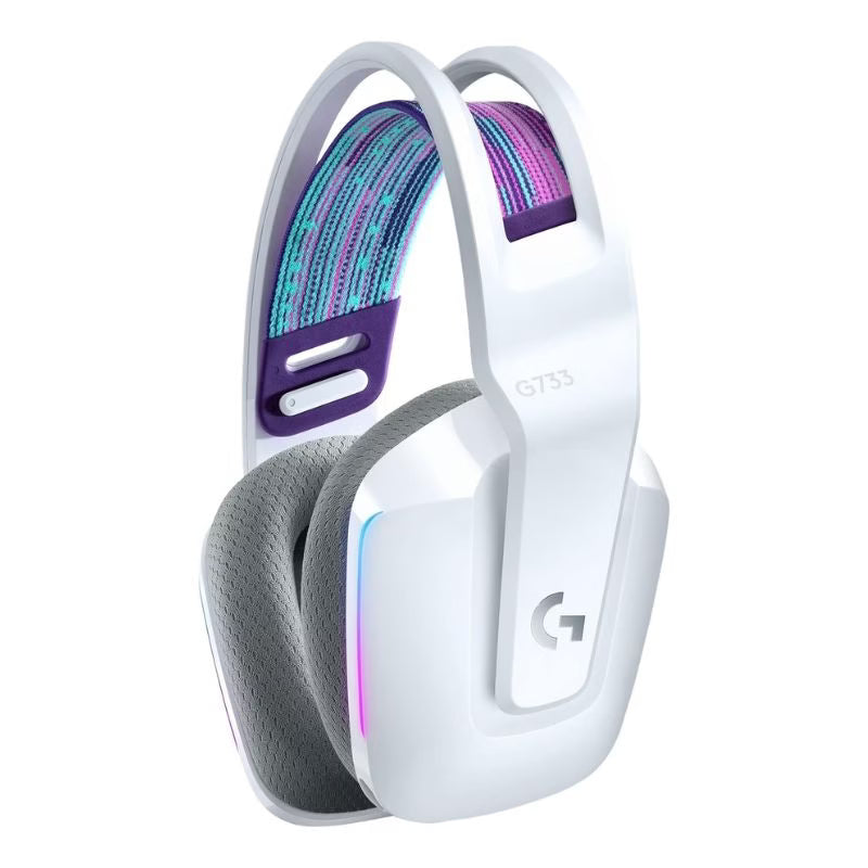 سماعة الألعاب اللاسلكية Logitech G733 LIGHTSPEED RGB – أبيض