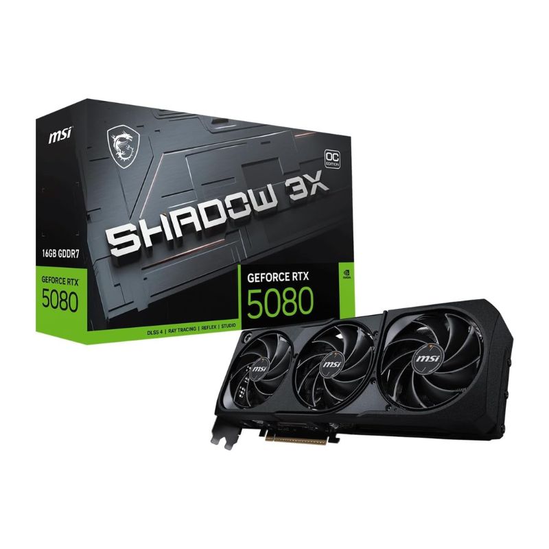 MSI GeForce RTX 5080 SHADOW 3X OC 16GB Graphics Card