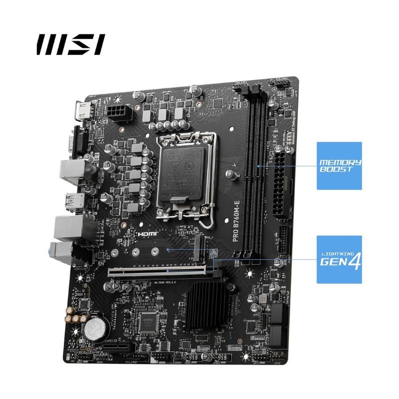 لوحة الأم MSI PRO B760M-E DDR5 - انتل LGA 1700, B760, mATX