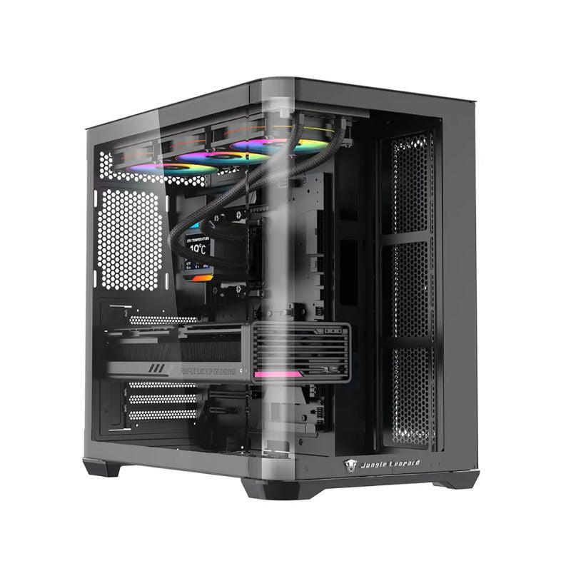 Jungle Leopard AC-01 Mid Tower ATX Gaming Case (Without Fans) – Black