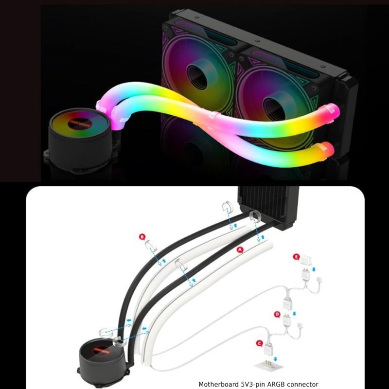 خرطوم تبريد مياه سيليكون ARGB طراز COOLMOON ST350