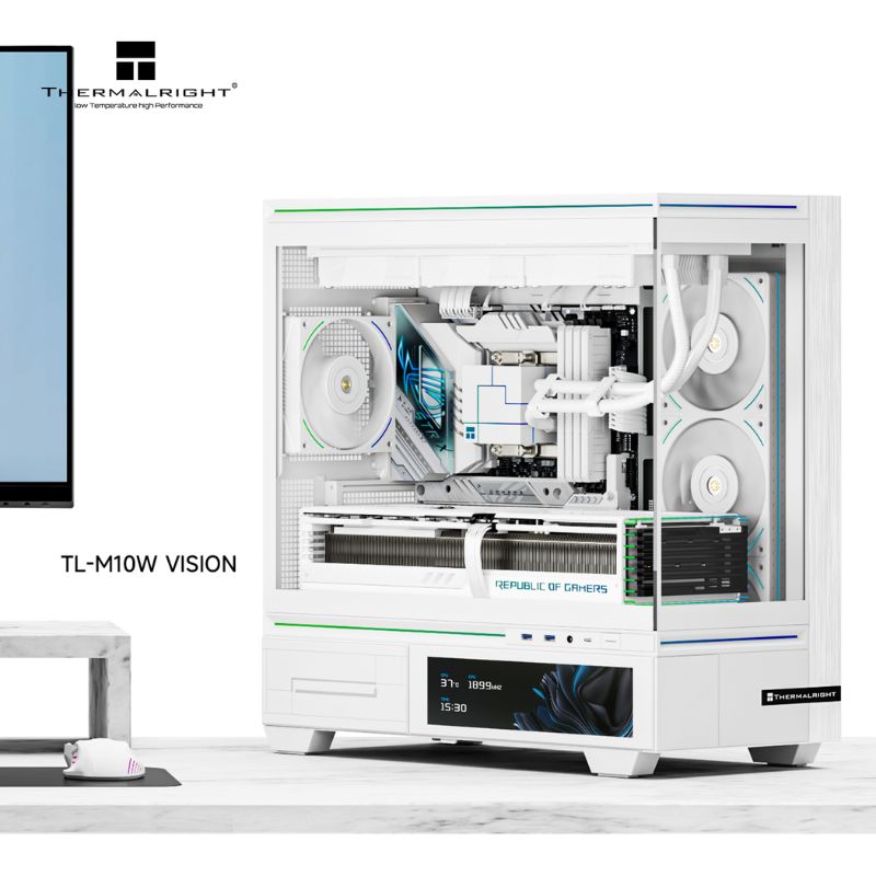 حافظة الكمبيوتر الحرارية Thermalright TL-M10 Vision MATX (بدون مراوح) - أبيض
