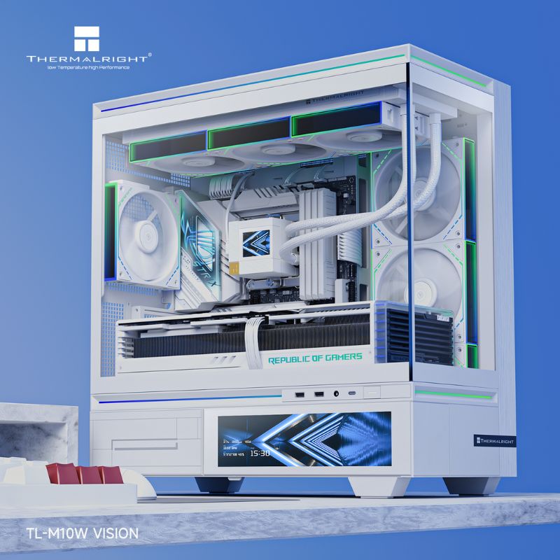 حافظة الكمبيوتر الحرارية Thermalright TL-M10 Vision MATX (بدون مراوح) - أبيض