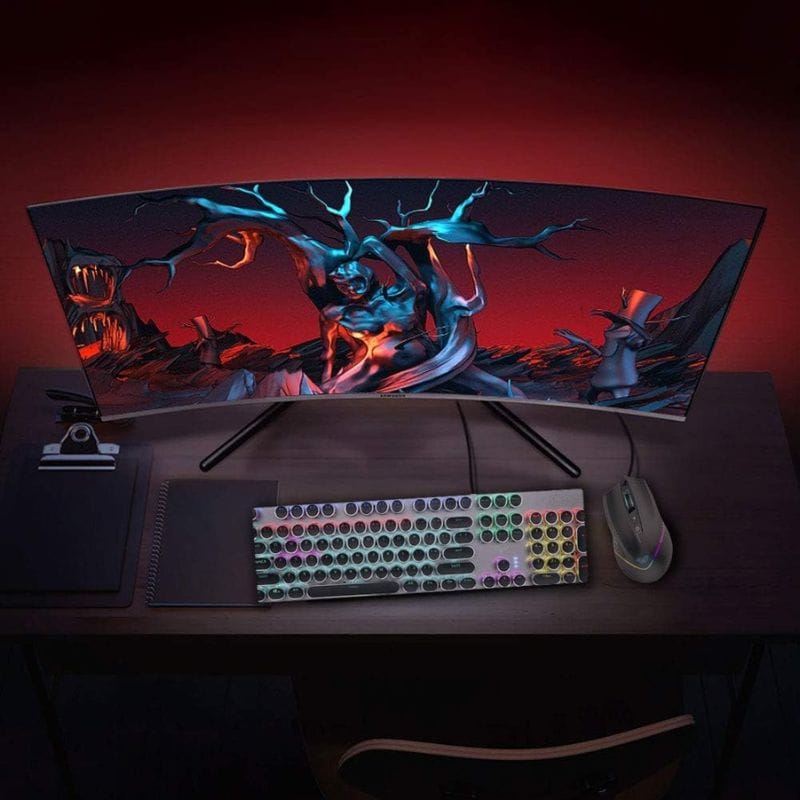 ماوس ألعاب سلكي مريح AULA F805 RGB بدقة 6400 نقطة لكل بوصة باللون الأسود