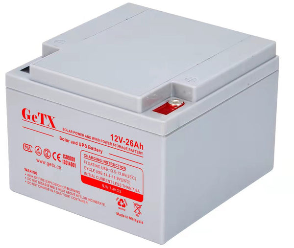 GeTX Rechargeable battery 12V 26Ah Lead Acid GX12-26
