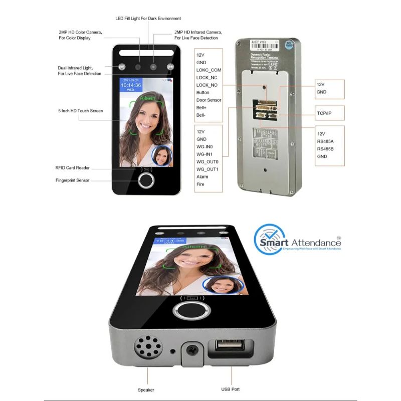 ZKTeco AI07F Dynamic Face & Fingerprint Recognition Terminal