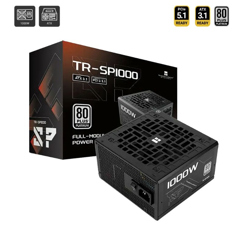 Thermalright TR-SP1000 1000W 80+ Platinum ATX 3.1 / PCIe 5.1 Full-Modular Power Supply - Black