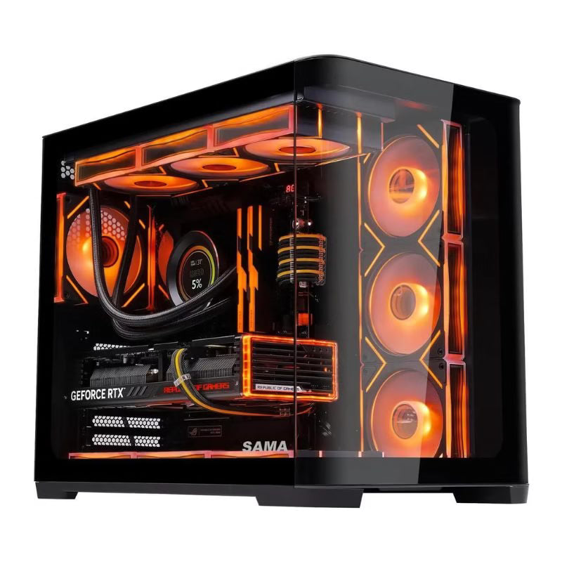 SAMA 2851A ATX Mid-Tower Gaming Case (With 4-ARGB Pre-installed fans &amp; Fan Hub) - Black