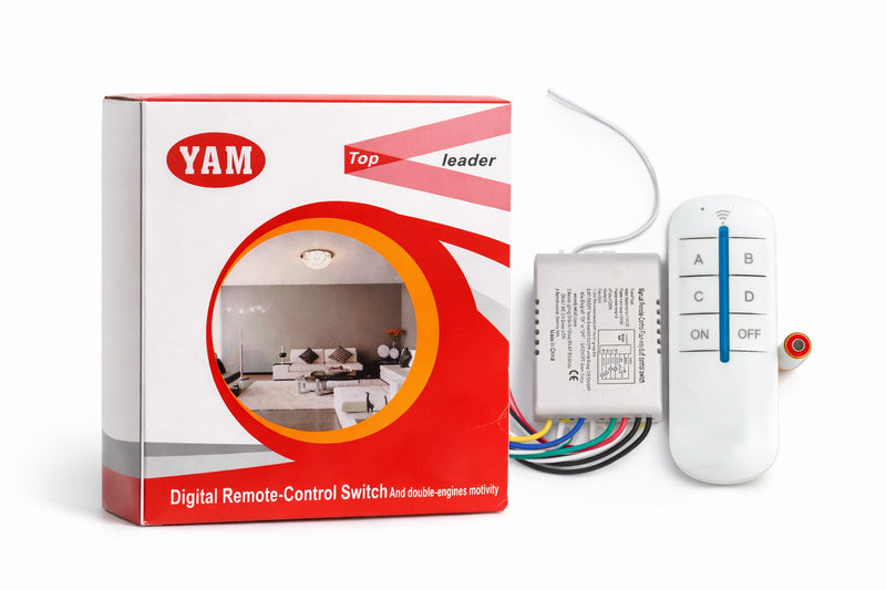 Wireless 4 Channels 220V Remote Control Switch Digital Remote Control Switch for Lamp & Light