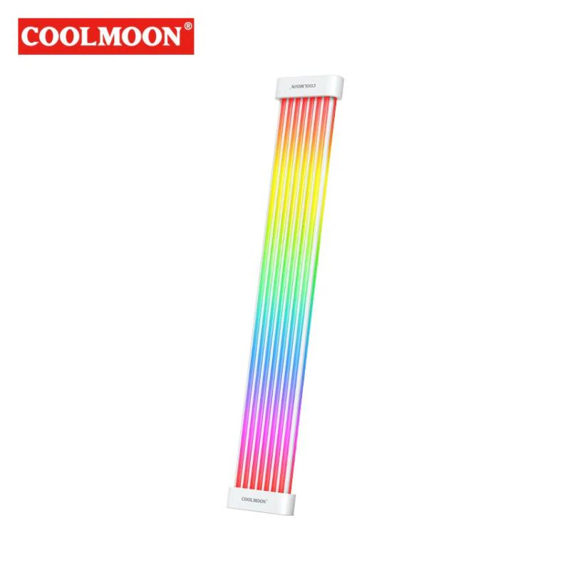 COOLMOON C200EX ARGB سلك تمديد اللوحة الأم للكمبيوتر 24 دبوس - أبيض