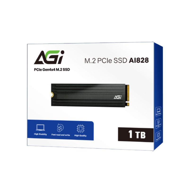 AGI AI828 1TB M.2 NVMe PCIe Gen4 SSD With Heatsink (PS5 Compatible)
