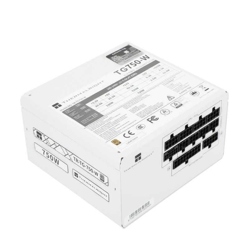 مزود طاقة Thermalright TR-TG750S-W بقدرة 750 واط 80+ ذهبي غير معياري - أبيض