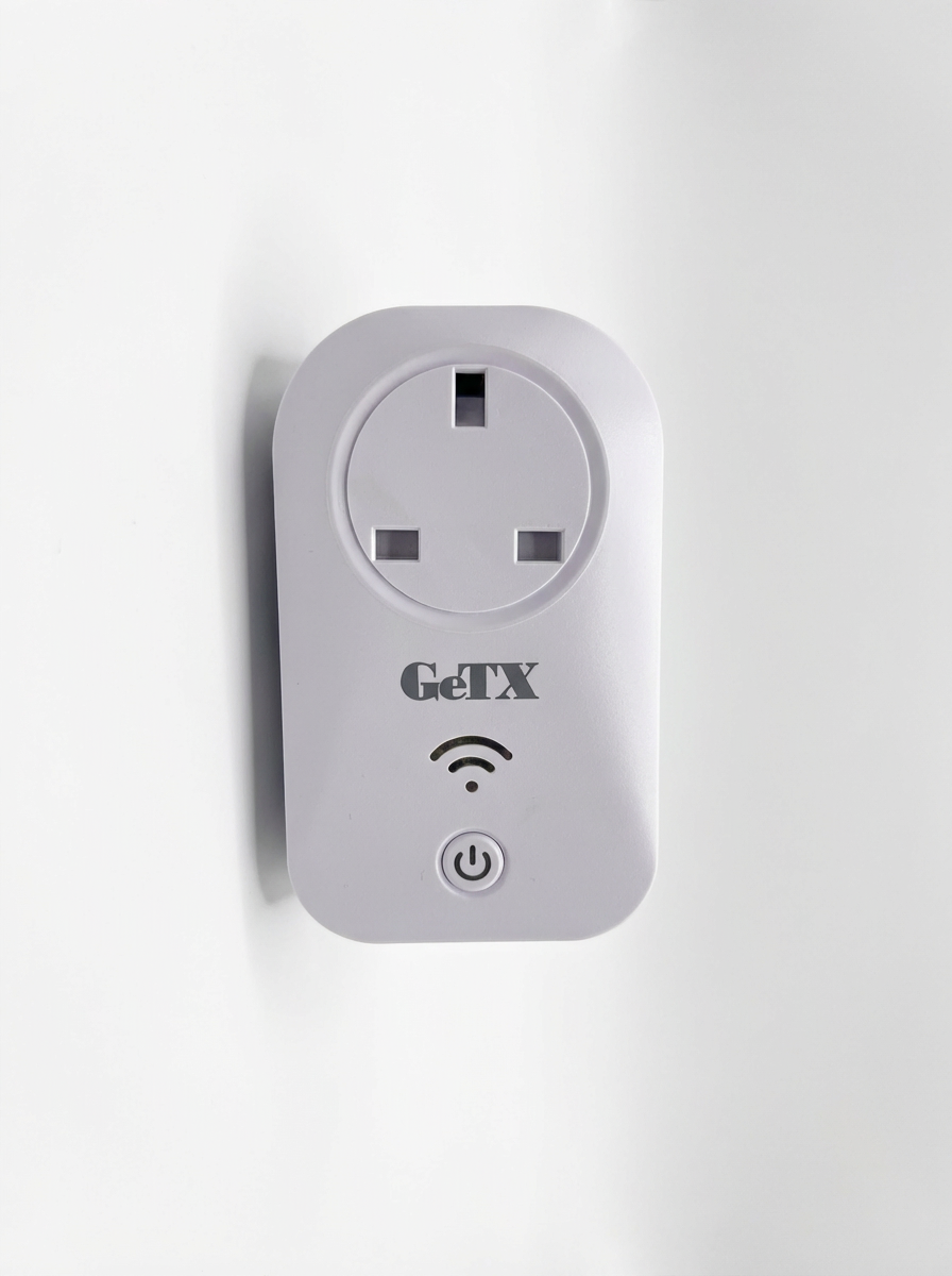 مقبس طاقة ذكي GeTX Smart WiFi مع مؤشر WiFi، يدعم الهواتف الذكية وGoogle Home وAlexa Echo، للأجهزة المنزلية - قابس بريطاني