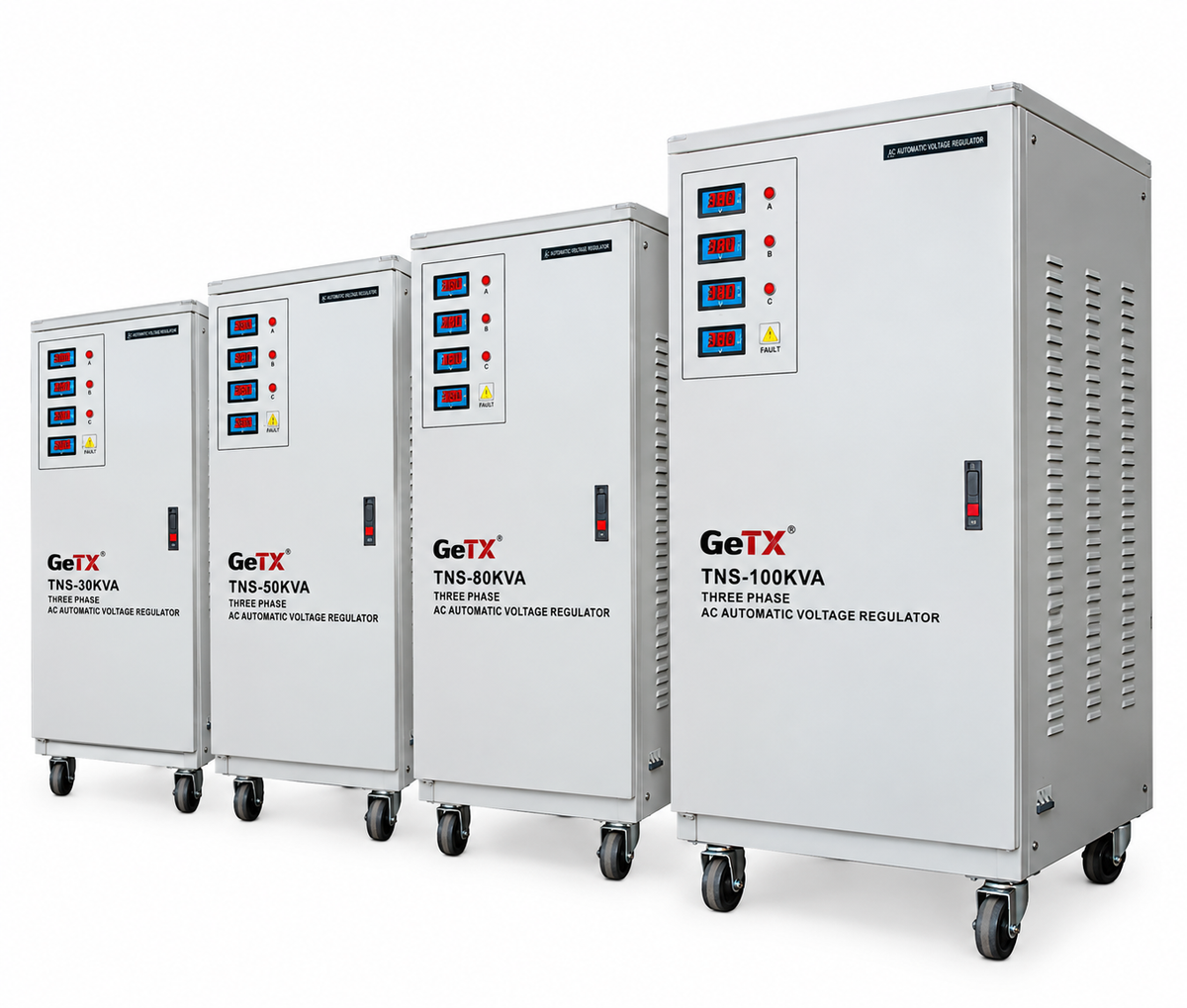 GeTX  80KVA , 3-Phase Servo Motor Automatic Voltage Regulator, GXZS-TNS-3-3-80