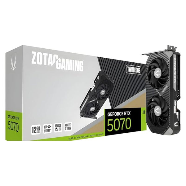 ZOTAC Gaming GeForce RTX 5070 Twin Edge 12GB GDDR7 Dual Fan Graphics Card - Black