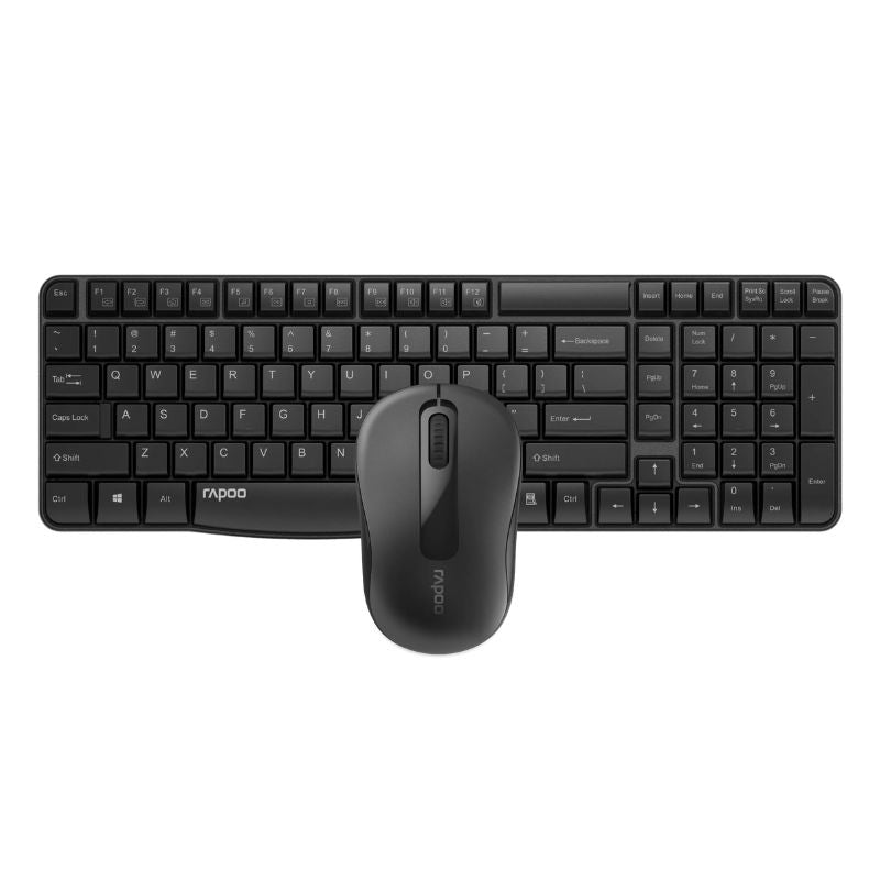 Rapoo X1800S 2.4GHz Wireless Keyboard and Mouse Combo - Black