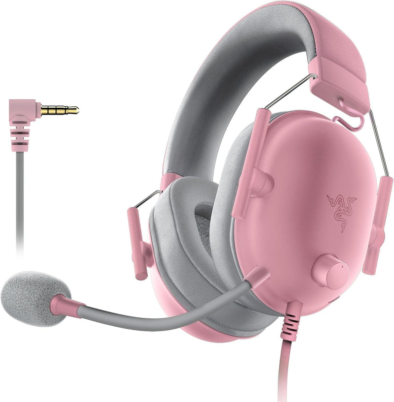 Razer BlackShark V2 X Gaming Headset (Quartz Pink) With 7.1 Surround Sound