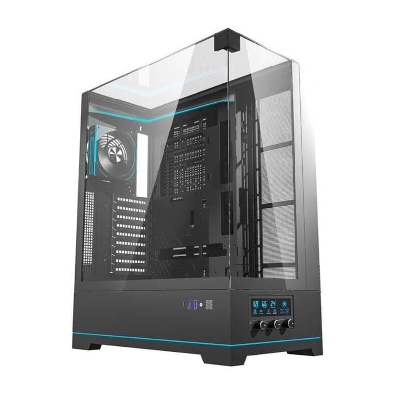 DarkFlash DY450L Pro ATX Tempered Glass Gaming Case (With 1 Pre-Installed ARGB Fan) – Black