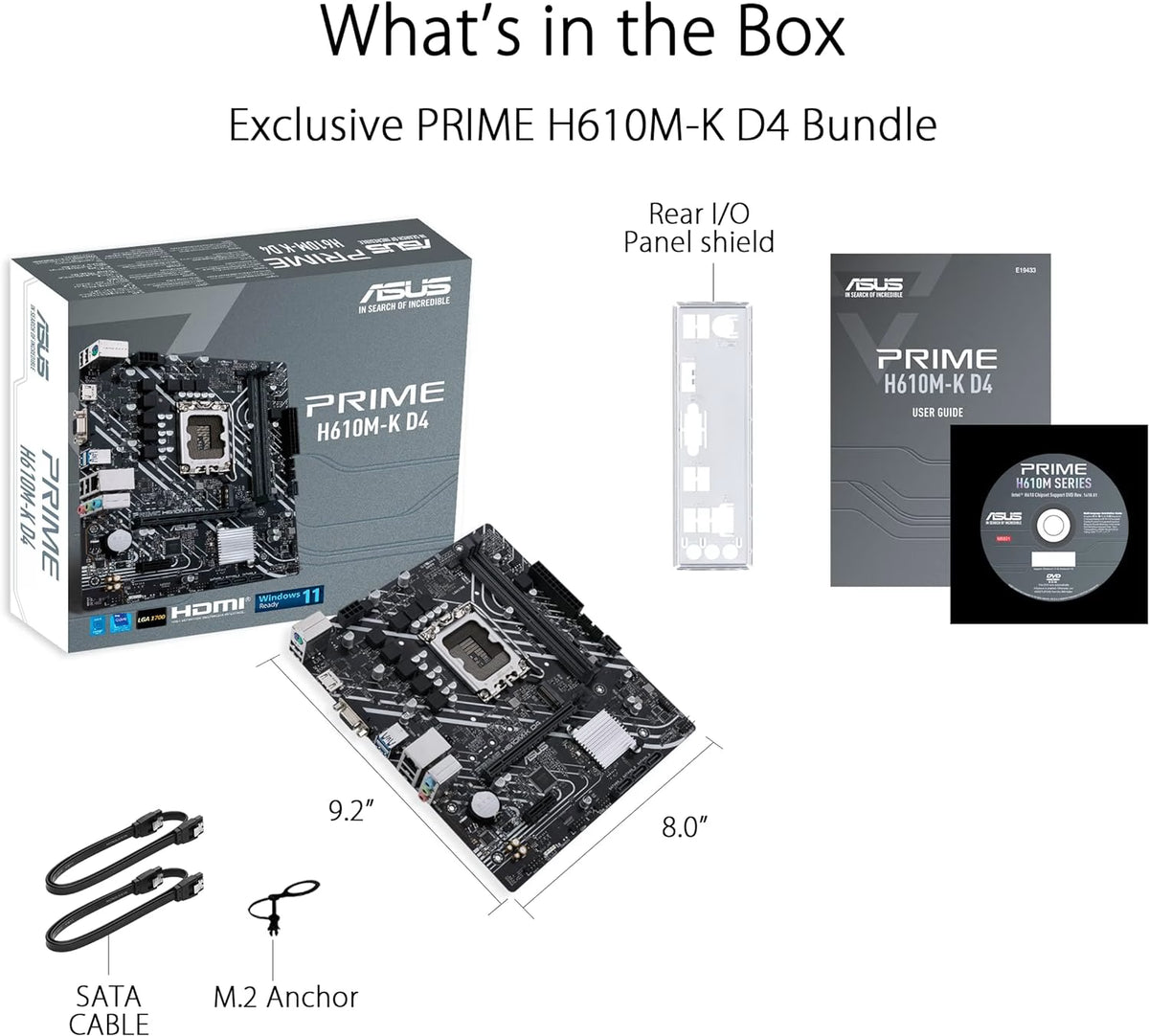 ASUS PRIME H610M-K D4 ARGB Motherboard