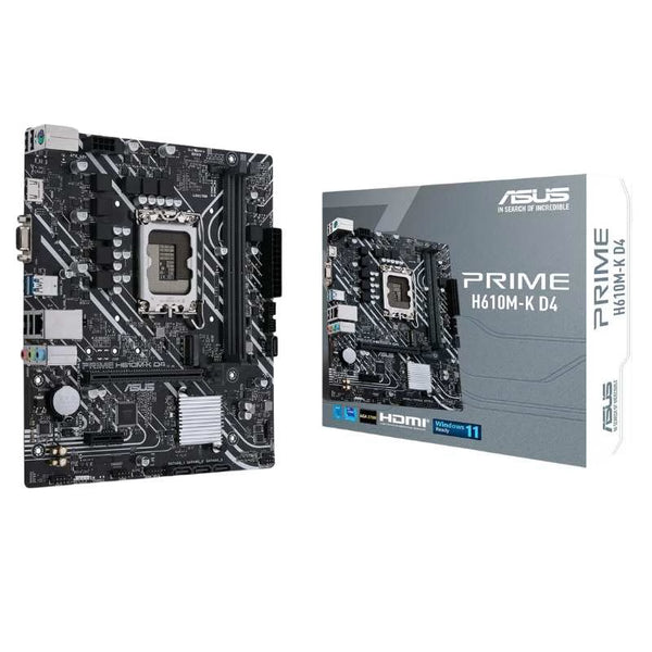 ASUS Prime H610M-K D4 DDR4 Intel Micro ATX Motherboard - 3-Years Warranty