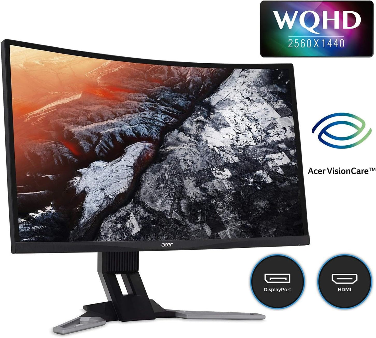 شاشة ألعاب Acer XZ321QU منحنية 31.5 بوصة WQHD (2560 × 1440) 144 هرتز - أسود