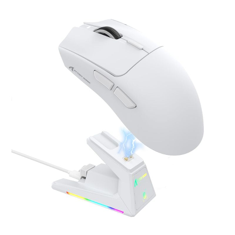 Attack Shark X1 16000 DPI RGB Tri-mode Wireless Gaming Mouse – White
