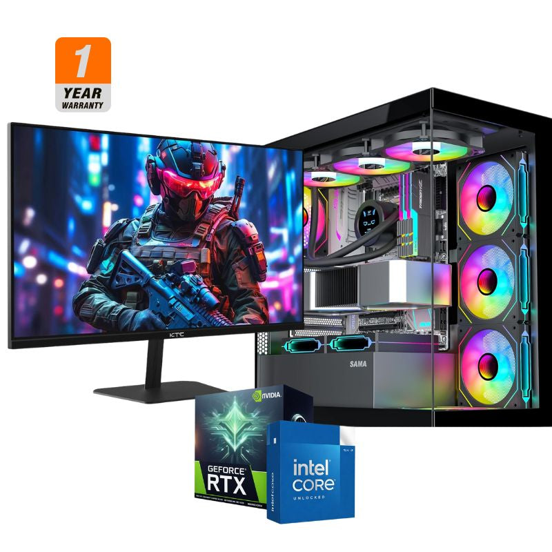 Aurora Flame Gaming PC - Intel Core Ultra 5-225F, PNY RTX 5060 8GB OC, Anacomda 16GB DDR5 6000Mhz, AGI AI818 1TB NVMe M.2 2280 Gen4 SSD