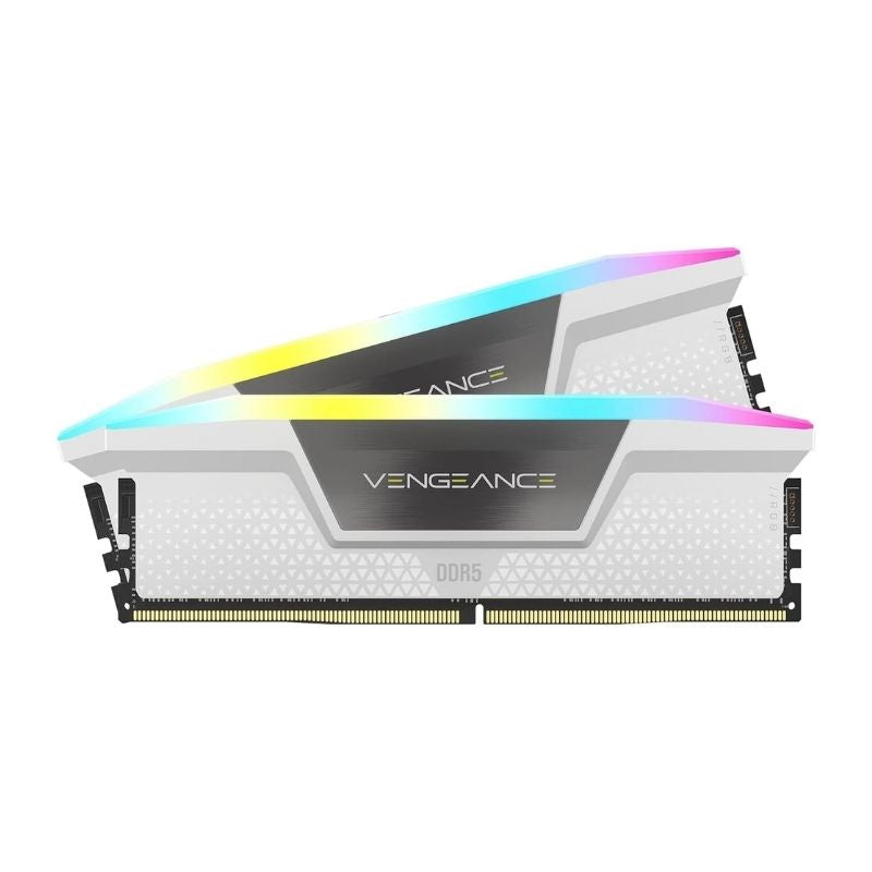 CORSAIR Vengeance RGB 32GB (2x16GB) DDR5 6000MHz CL36 Desktop Memory – White
