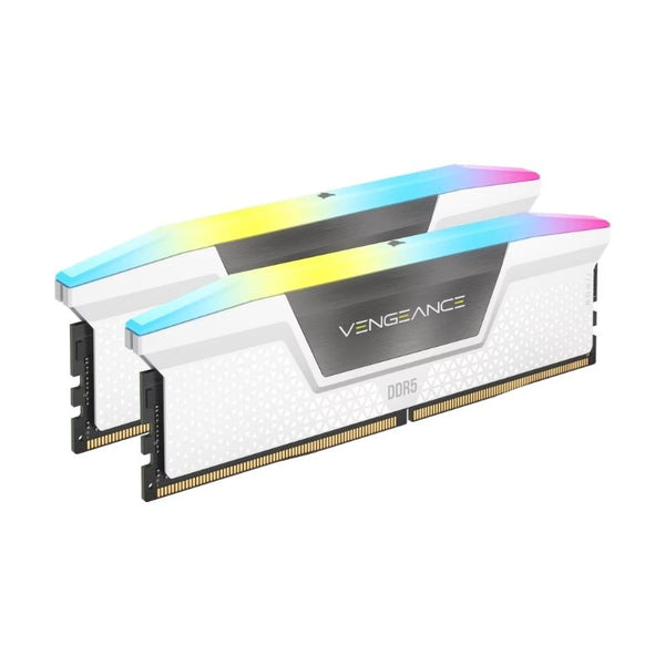 CORSAIR Vengeance RGB 32GB (2x16GB) DDR5 6200MHz CL36 Desktop Memory – White
