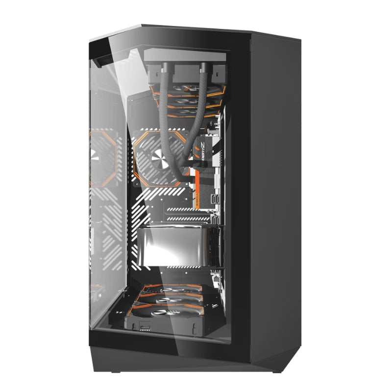 DarkFlash DY470 ATX Gaming PC Case With (4x Pre-installed ARGB fans) - Black