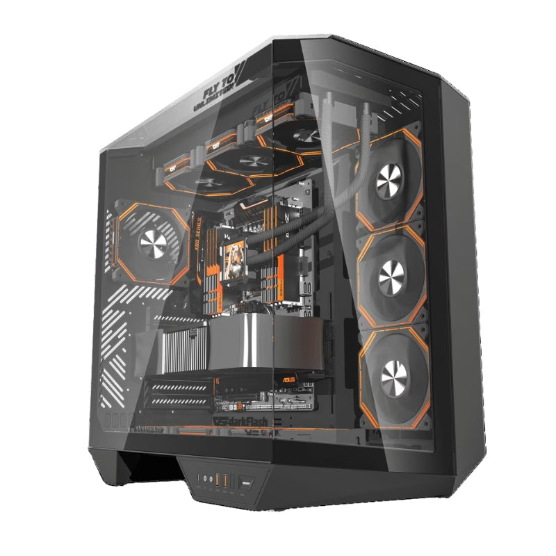 DarkFlash DY470 ATX Gaming PC Case With (4x Pre-installed ARGB fans) - Black