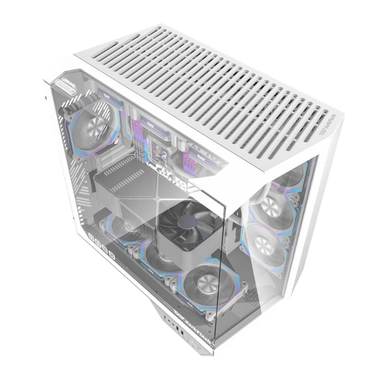 DarkFlash DY470 ATX Gaming PC Case With (4x Pre-installed ARGB fans) - White