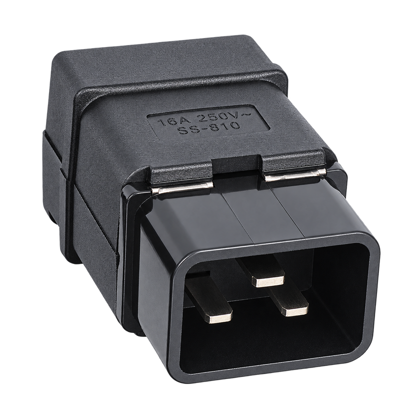 GETX SS-810 IEC C20 male connector, front view / موصل ذكر (ميل) من الأمام