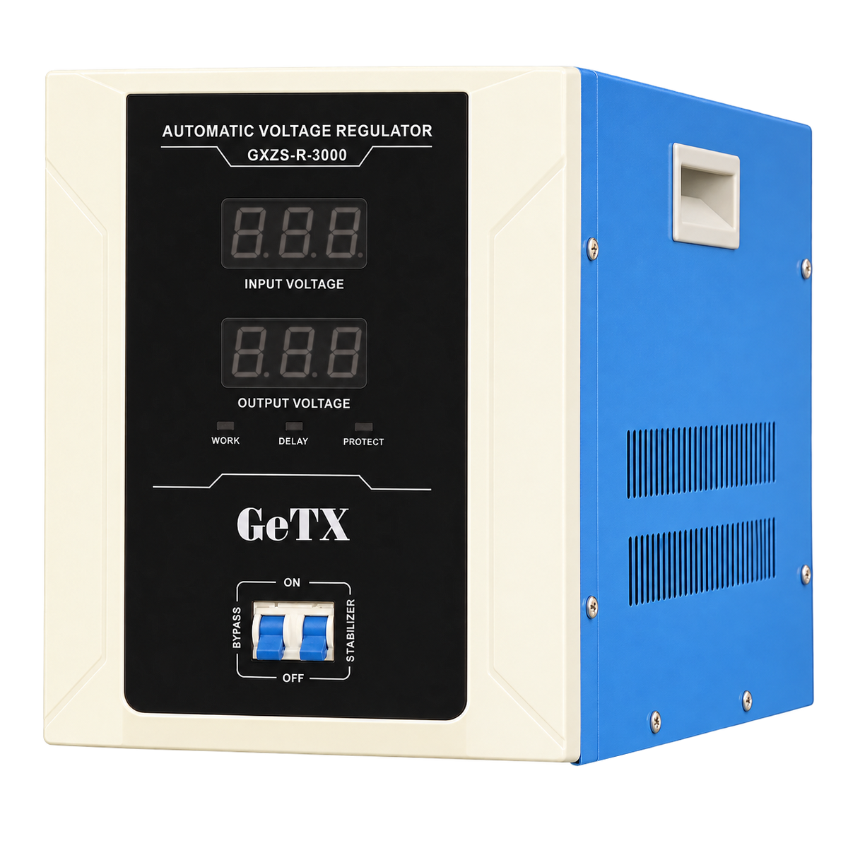 GeTX GXZS-R-3000 3000VA — صورة جانبية مفرّغة والجهاز مطفأ