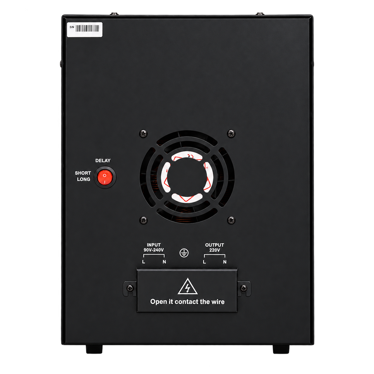 GeTX GXZS-SVC-N-1-1-10 10000VA — صورة خلفية مفرّغة تظهر المروحة وأطراف التوصيل