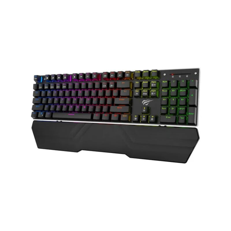 HAVIT HV-KB432L Mechanical Gaming Keyboard, RGB Backlights, Blue Switch - Black