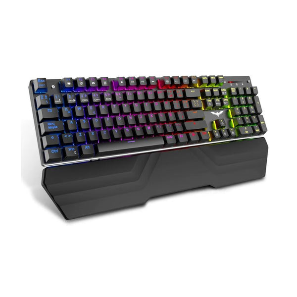 HAVIT HV-KB432L Mechanical Gaming Keyboard, RGB Backlights, Blue Switch - Black