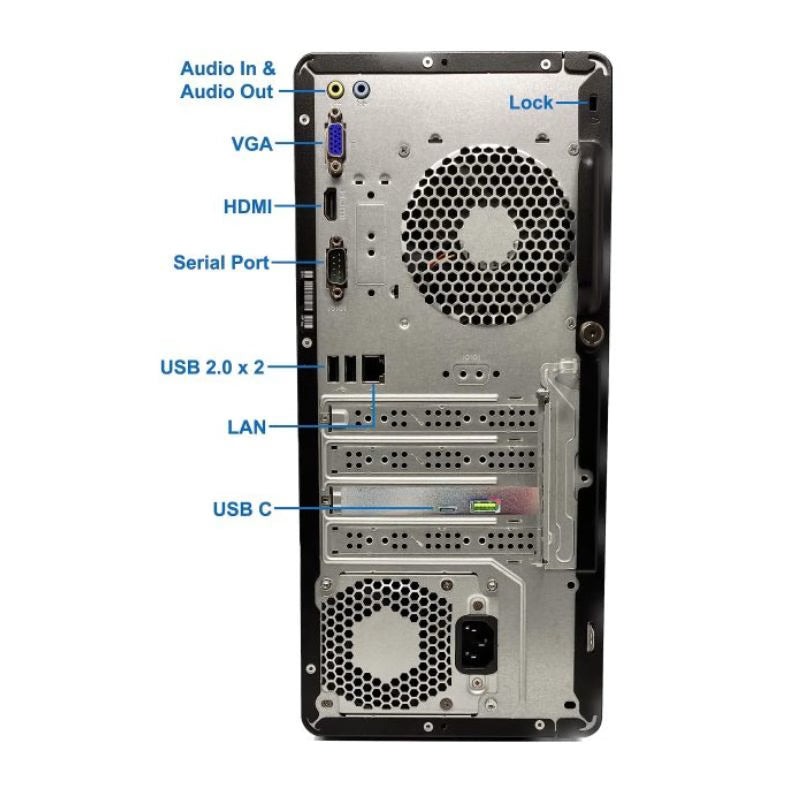 جهاز كمبيوتر مكتبي HP PRO TOWER 290 G9 - معالج Intel Core i5-12400، ذاكرة وصول عشوائي 4 جيجابايت، قرص صلب 1 تيرابايت، نظام تشغيل DOS + شاشة HP P204V بحجم 19.5 بوصة