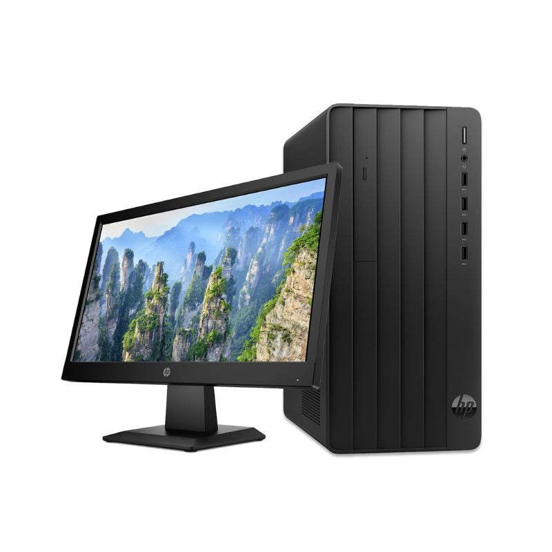 جهاز كمبيوتر مكتبي HP PRO TOWER 290 G9 - معالج Intel Core i5-12400، ذاكرة وصول عشوائي 4 جيجابايت، قرص صلب 1 تيرابايت، نظام تشغيل DOS + شاشة HP P204V بحجم 19.5 بوصة