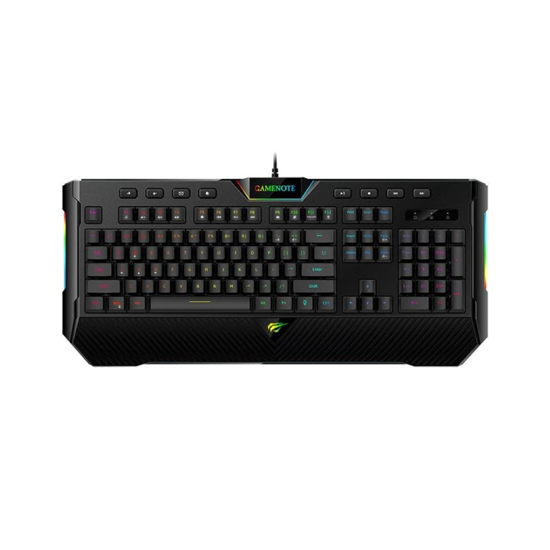 لوحة مفاتيح الألعاب شبه الميكانيكية HV-KB486 من Havit، إضاءة خلفية RGB - أسود
