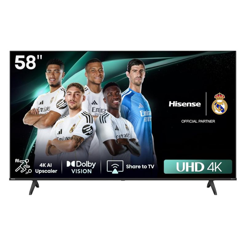 Hisense 58A61Q 58" 4K UHD Smart TV with Dolby Vision – HDR10– Black