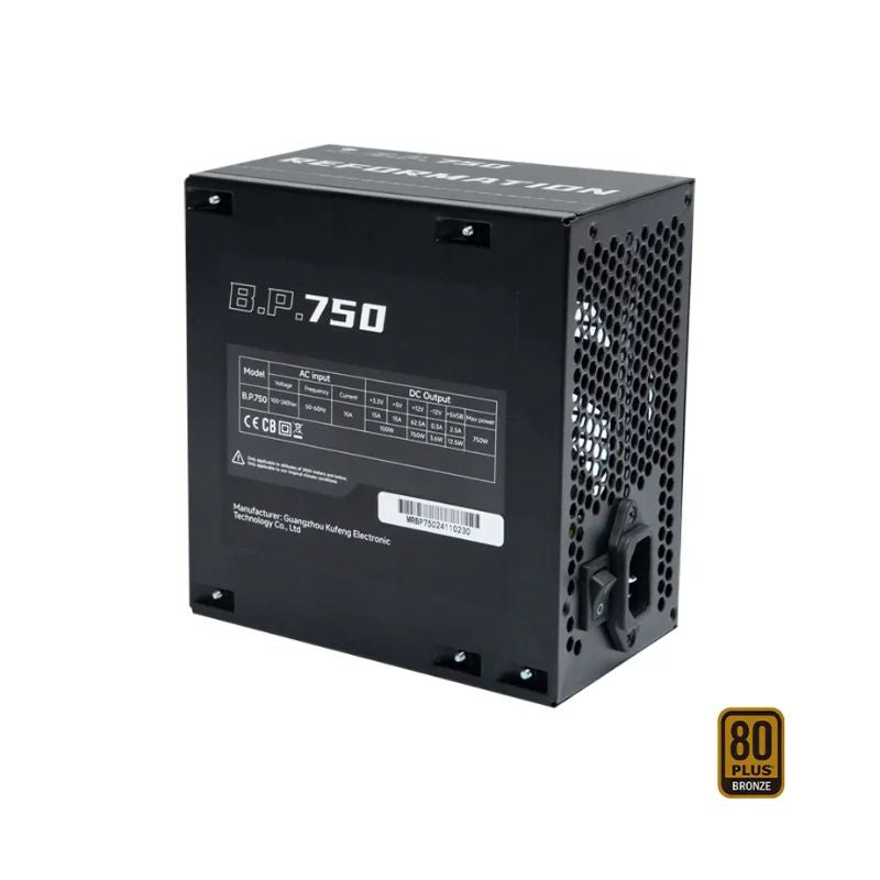 مصدر طاقة Jungle Leopard BP750 750W 80+ برونزي ATX3.1 PCIe 5.0 قابل للتعديل بالكامل - أسود
