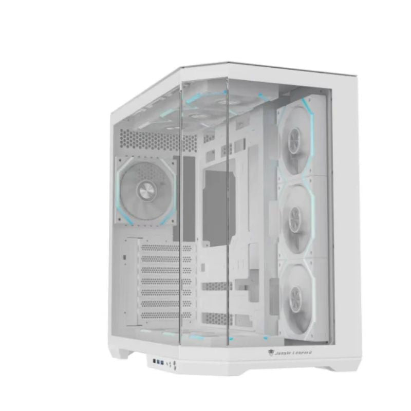 Jungle Leopard AS-01 Mid Tower ATX Gaming Case (Without Fans) – White