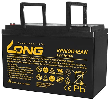 Long Battery 12V-100Ah ,Lead Acid Rechargeable| KPH100-12AN
